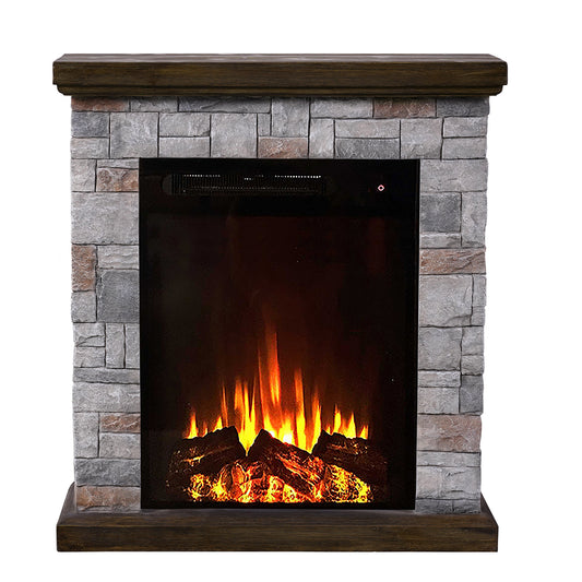 26 in. MgO Freestanding Electric Fireplace in Gray