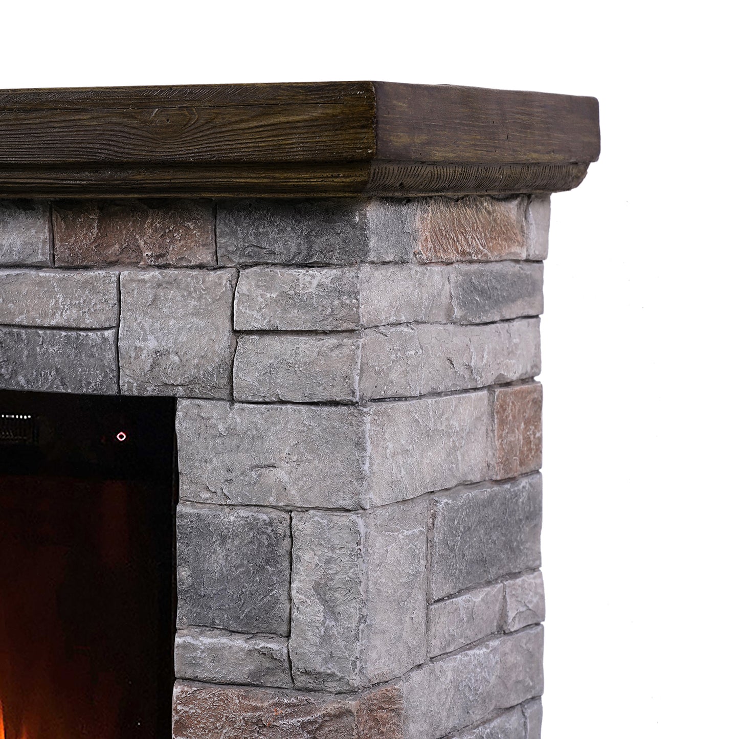 26 in. MgO Freestanding Electric Fireplace in Gray