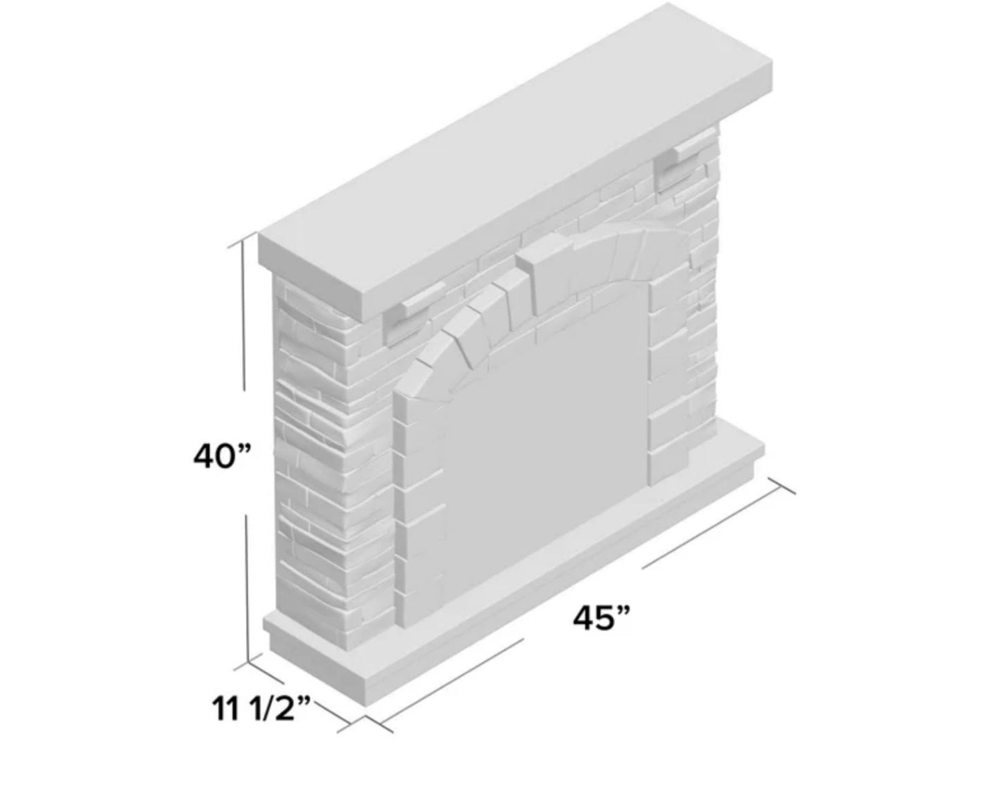 45” Freestanding Electric fireplace with mantel