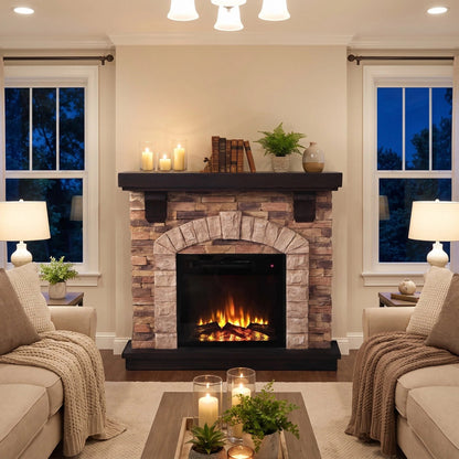 45” Freestanding Electric fireplace with mantel