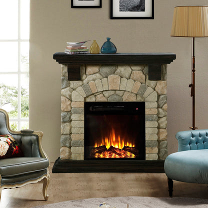 36 in. W Electric Fireplace with Mantel