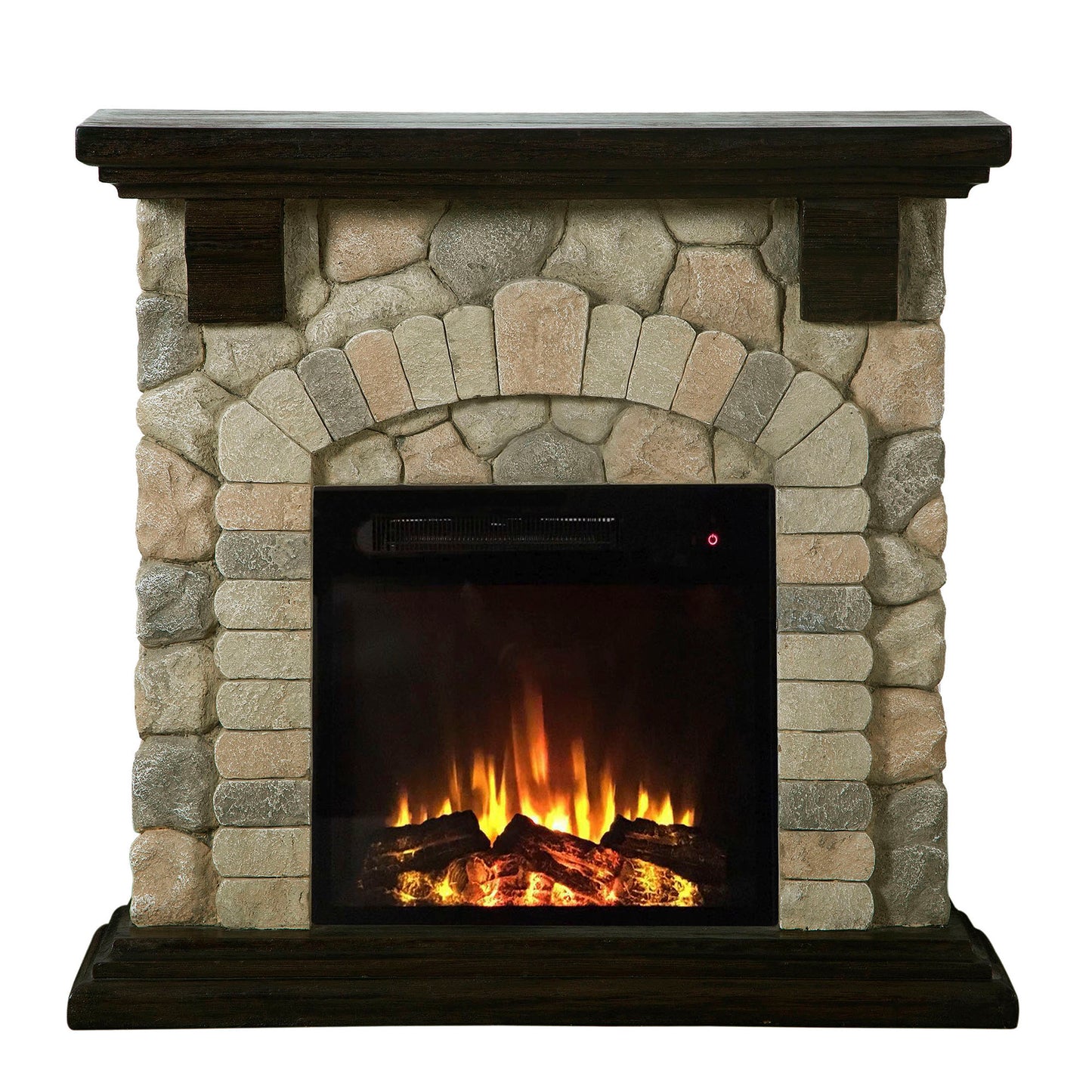 36 in. W Electric Fireplace with Mantel