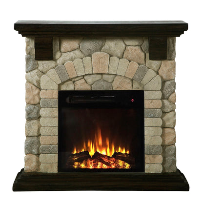 36 in. W Electric Fireplace with Mantel
