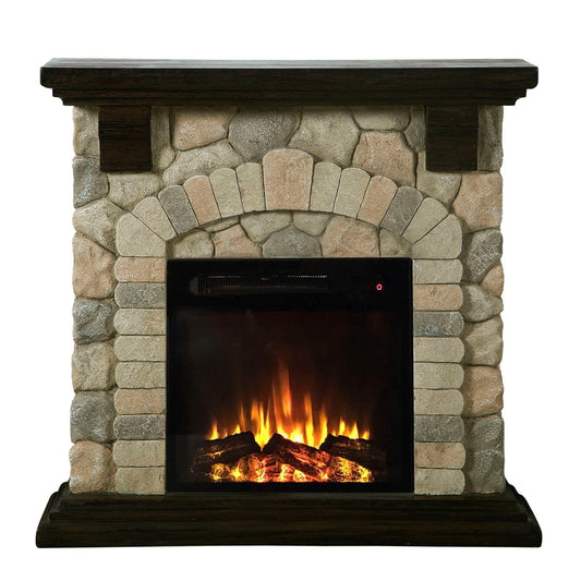 36 in. W Electric Fireplace with Mantel