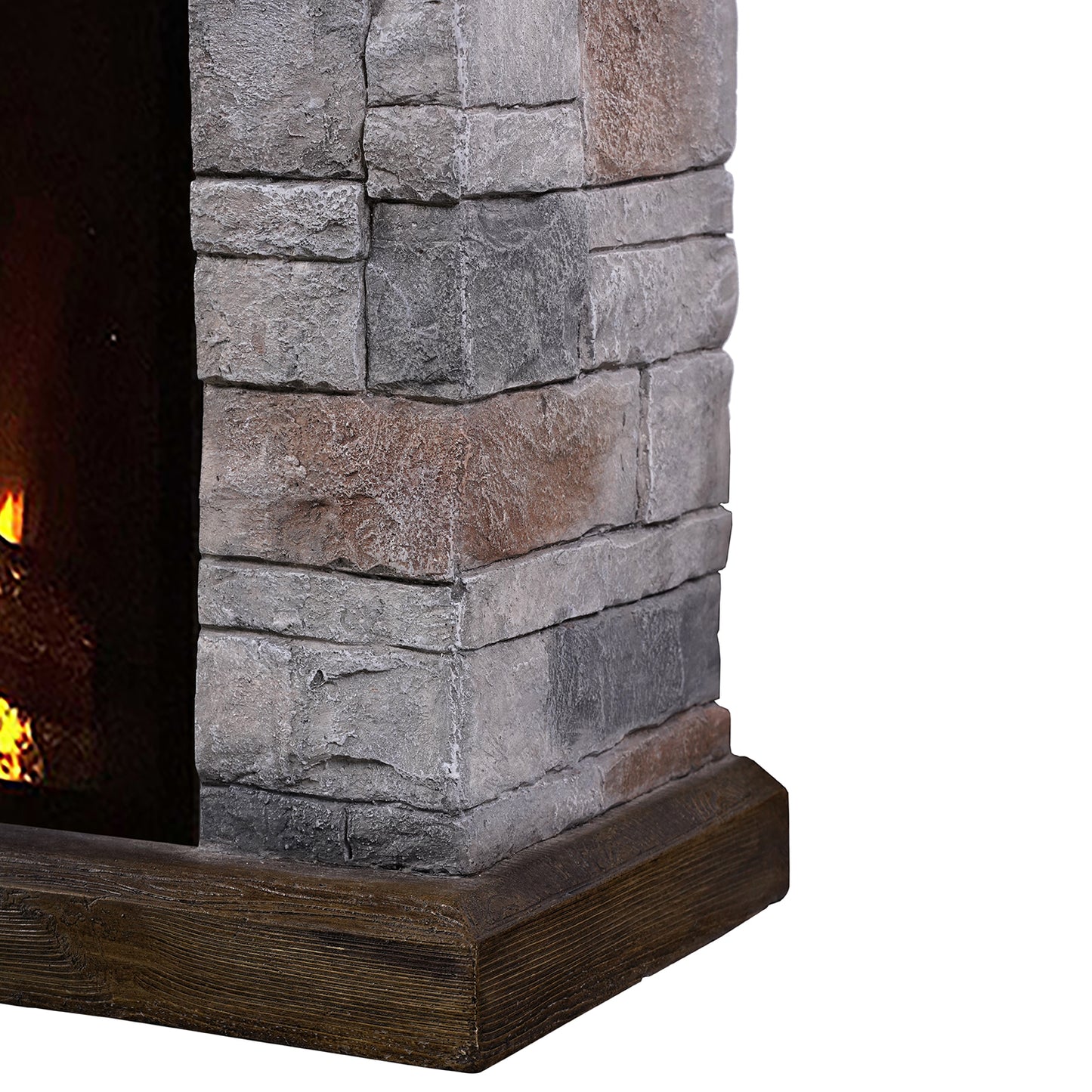26 in. MgO Freestanding Electric Fireplace in Gray
