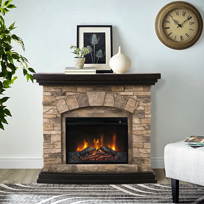 45” Freestanding Electric fireplace with mantel