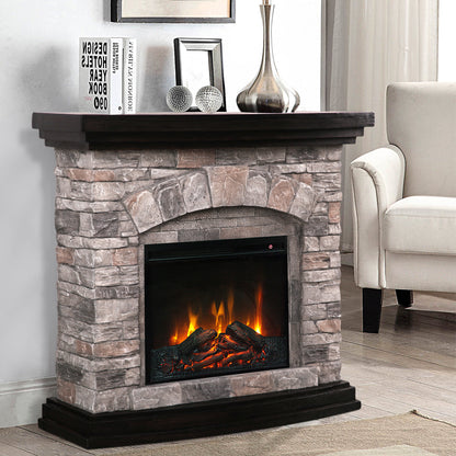 45 in. Freestanding Electric Fireplace in grey