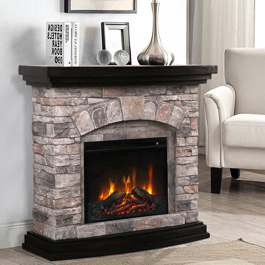 45 in. Freestanding Electric Fireplace in grey