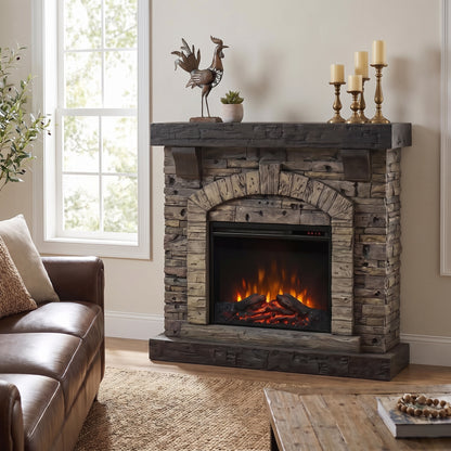 45” Freestanding Electric fireplace with mantel