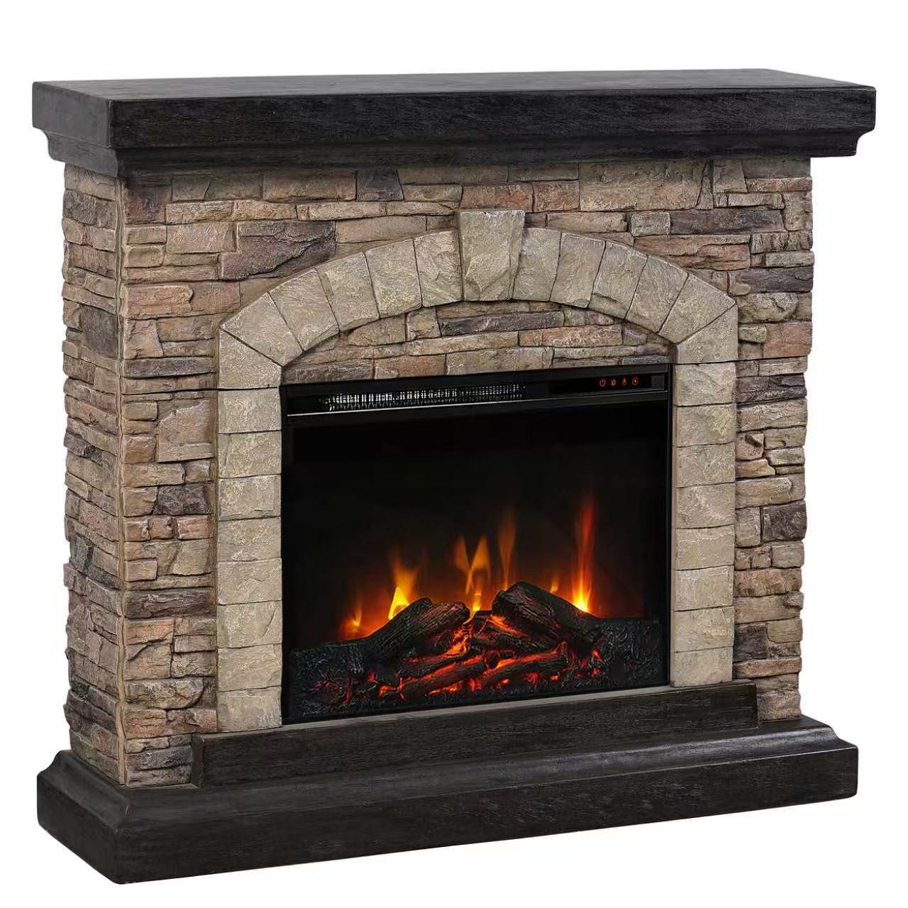 45” Freestanding Electric fireplace with mantel