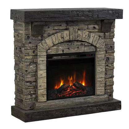 45” Freestanding Electric fireplace with mantel